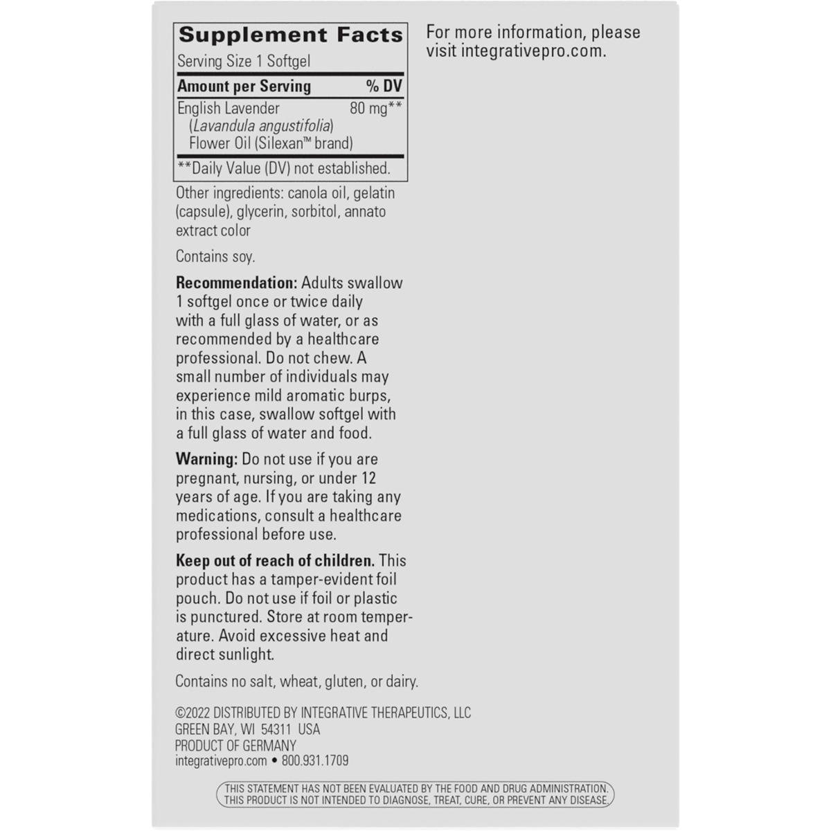 Lavela WS 1265 Lavender Oil - 60 Softgels