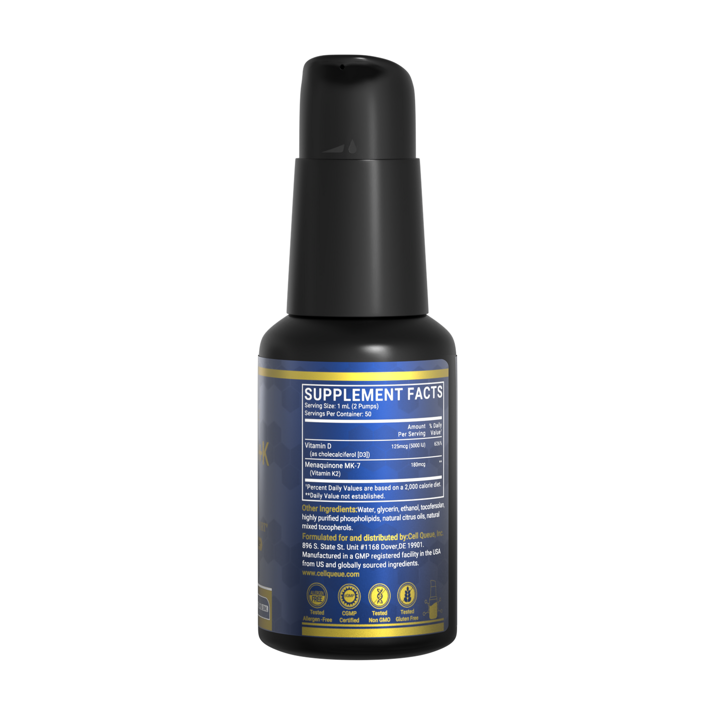 Super Vitamin D3K2(5000IU), For Heart, Bone Health + Immune Support - 1.7 oz/50ml