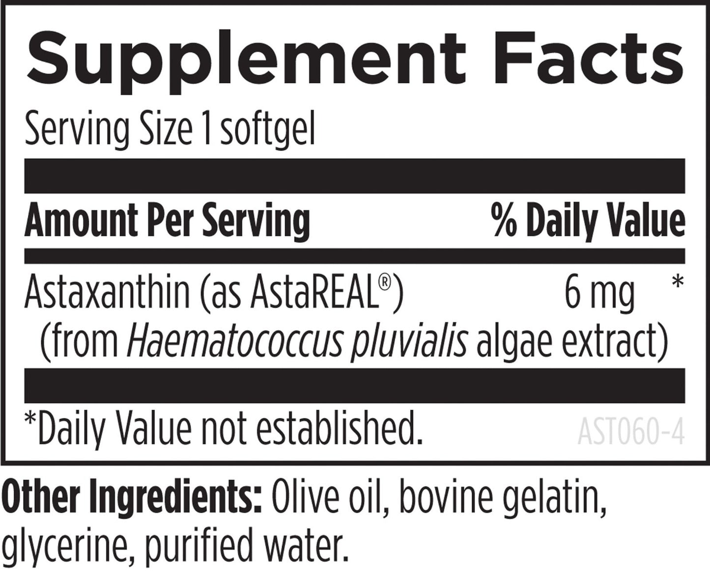 Astaxanthin-60 softgels