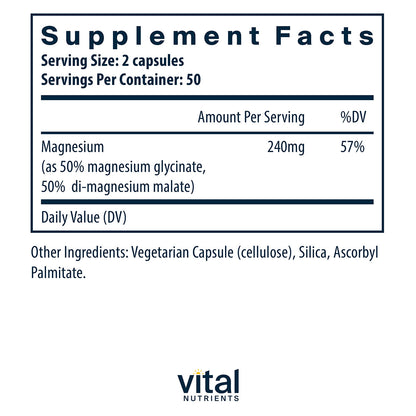 Magnesium Glycinate + Malate 100 capsules
