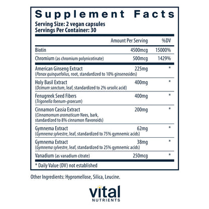 Blood Sugar Support - 60 Vegetarian Capsules