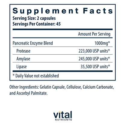 Pancreatic Enzymes 1,000 mg - 90 Capsules