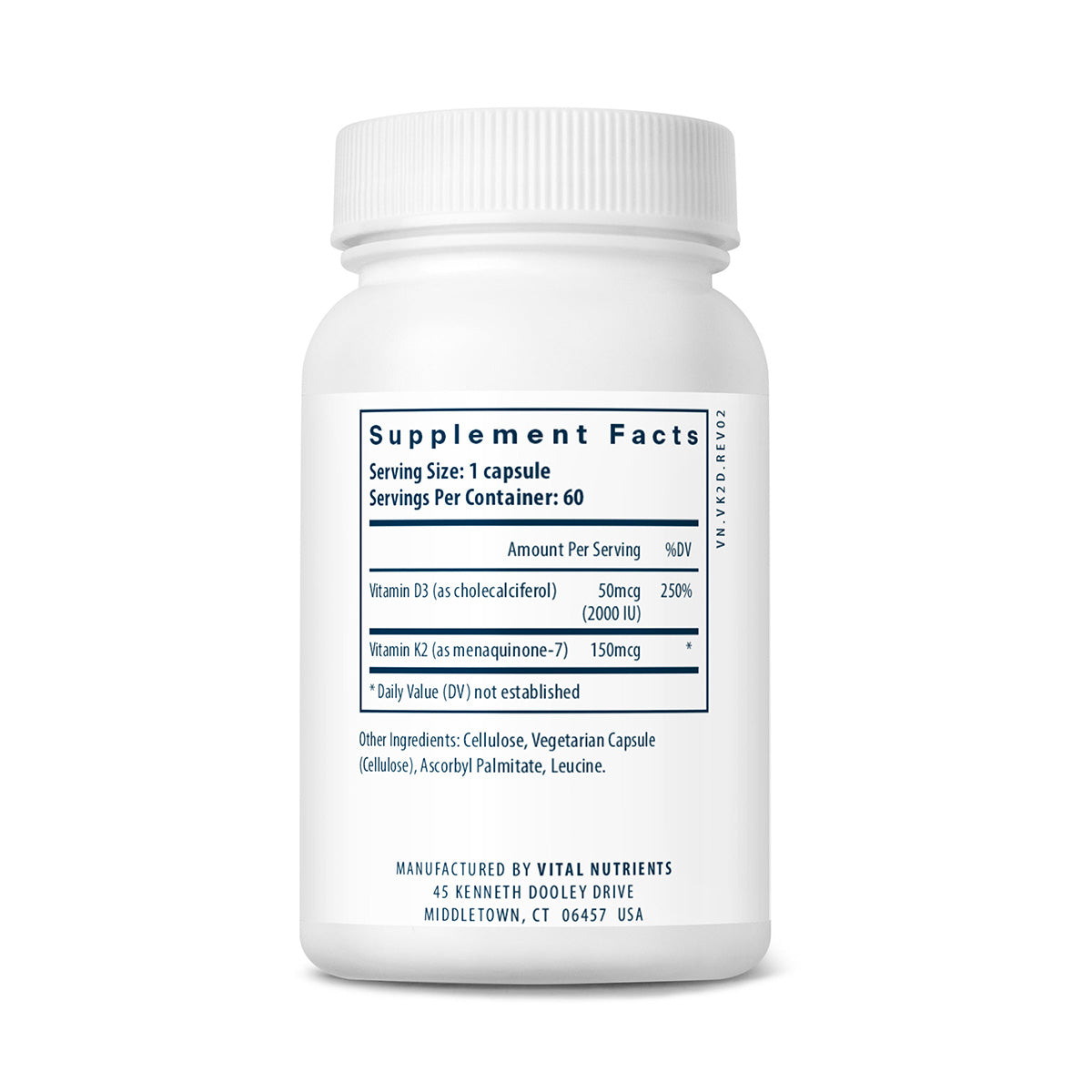 Vitamin D3 + K2 - 60 Vegetarian Capsules