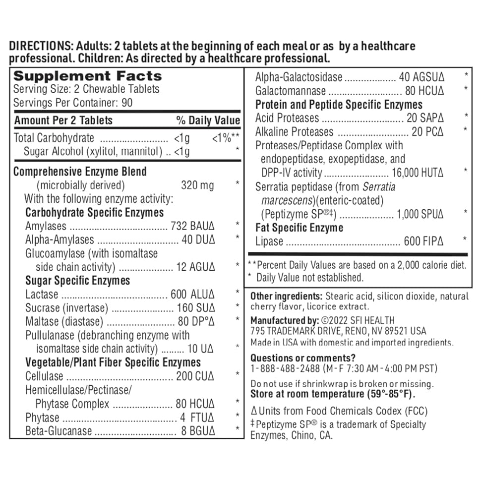 Ther-Biotic® Vital-Zymes Chewable - 180 Chewable Tablets
