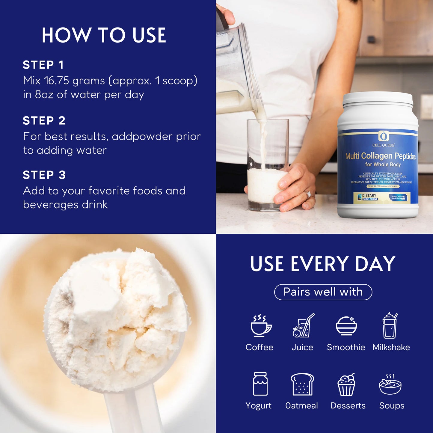 Multi Collagen Peptides Powder for Whole Body - 502.5g
