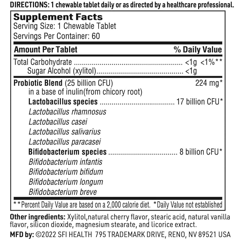Ther-Biotic Kid's Probiotic Chewables  - 60 Chewable Tablets