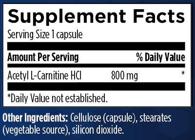 Acetyl-L-Carnitine - Healthy Brain and Cognition Support, 90capsules
